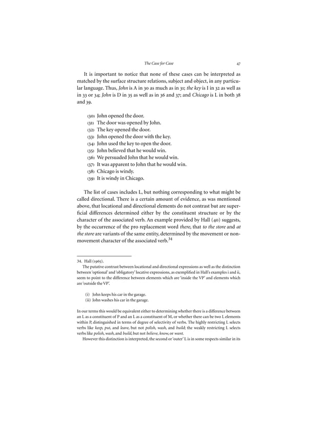 Fillmore case grammar