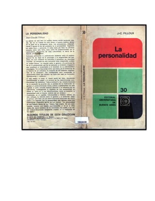 "Personalidad" J. Filloux Cap. II y IV