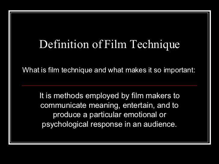 cinematic techniques