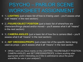 mise en scene analysis worksheet