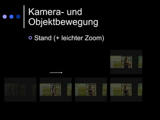 Kamera- und Objektbewegung Stand (+ leichter Zoom)‏ 