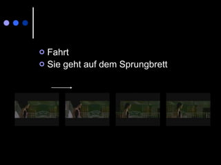 Fahrt Sie geht auf dem Sprungbrett 