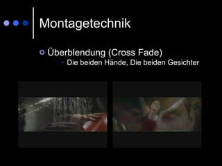 Montagetechnik Überblendung (Cross Fade)‏ Die beiden Hände, Die beiden Gesichter  