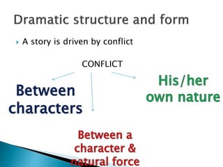  A story is driven by conflict
CONFLICT
 