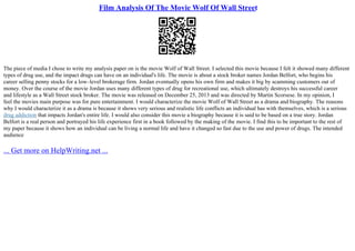 Film Analysis Of The Movie Wolf Of Wall Street | PPT