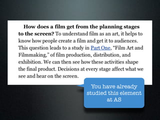 You have already
studied this element
       at AS
 