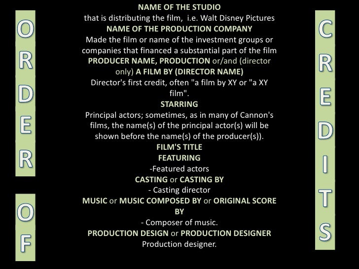Film credits