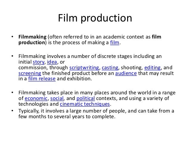 Film production essay