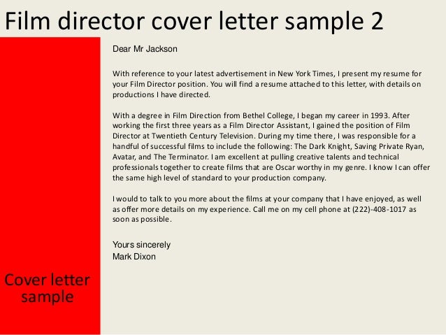 assistant director cover letter