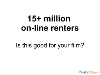 15+ million  on-line renters Is this good for your film? 