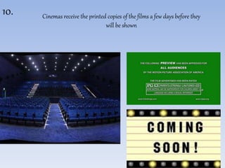 10. Cinemas receive the printed copies of the films a few days before they 
will be shown 
 