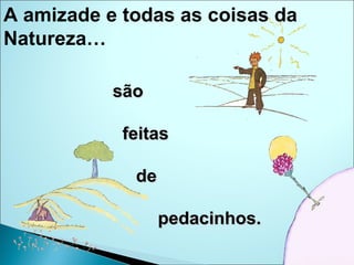 são    feitas  de    pedacinhos. A amizade e todas as coisas da Natureza… 