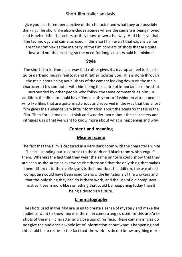 Film analysis essay