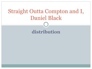 distribution
Straight Outta Compton and I,
Daniel Black
 