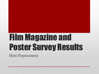 Film Magazine and
Poster Survey Results
Eleni Papaioannou
 