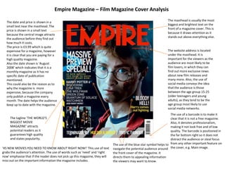 Film Magazine Cover Analysis PPTX film-magazine-cover-analysis-pptx