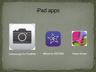 iMovie for EDITING Green ScreenCamera app for FILMING
 