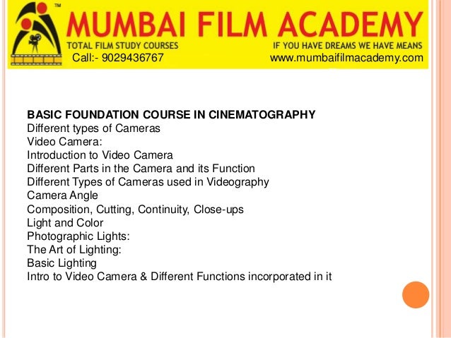 cinematography courses in mumbai