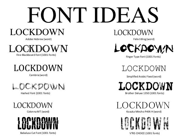 Film name ideas and fonts