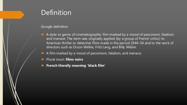 Film noir genre analysis