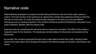 Film opening codes and conventions | PPT