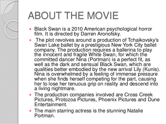 Oh inch tilskuer Film opening analysis black swan