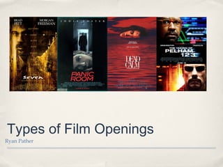 Types of Film Openings
Ryan Pather
 