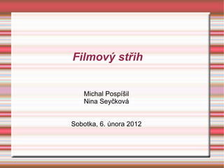 Filmový střih Michal Pospíšil Nina Seyčková Sobotka, 6. února 2012 