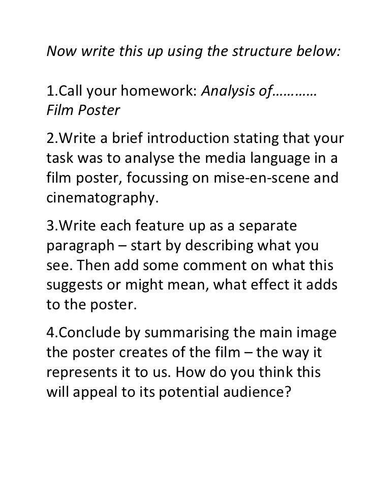 Film poster analysis homework