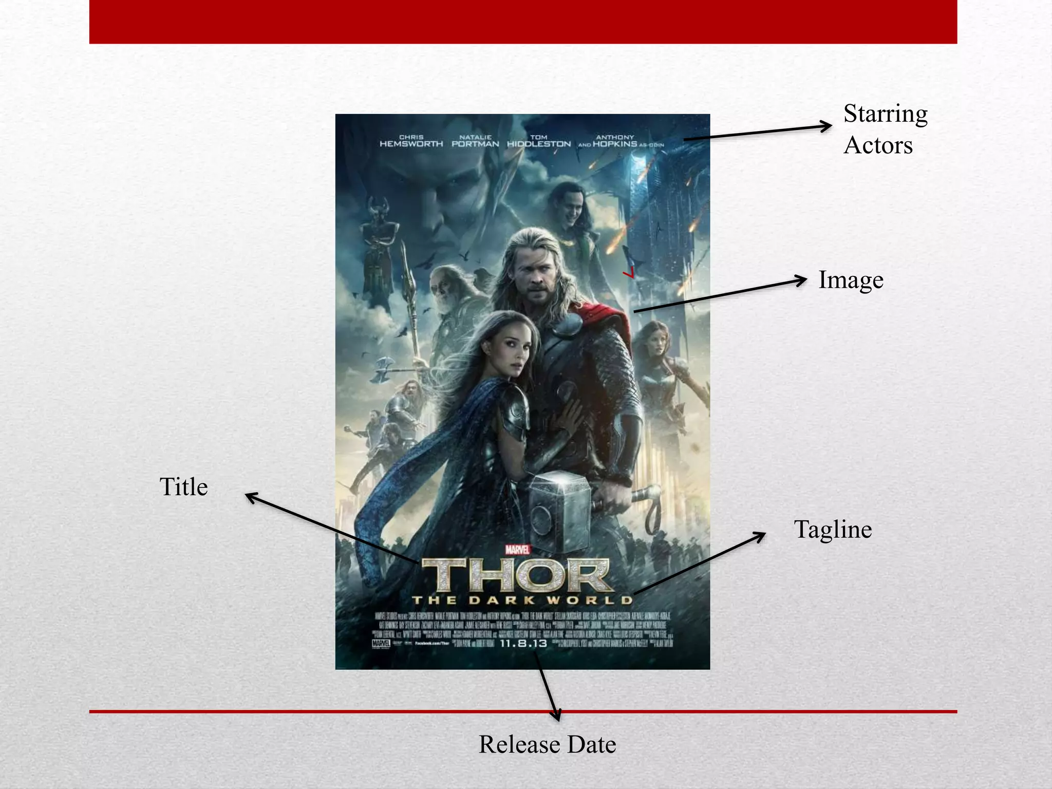 Title
Starring
Actors
Image
Release Date
Tagline