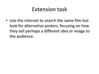 The poster appeals to the target audience in several ways. Firstly the use of the dark colours link into the comic book genre and connote a sense of danger and darkness/evil to the city of Gotham that is portrayed.The use of the batman sign on the building is iconic and links in with the previous films. This is used so that fans of the previous films will be drawn into watching this films. The picture of the batman himself is using a tilt up camera angle. This is to suggest that he is powerful and that he is someone we should fear. As we already know that batman is the hero, we take the tilt up to mean that the villains of Gotham city are the ones who should be afraid of him.The destruction of the building is one of the key features of the poster. It suggests that Batman is willing to destroy the corrupt city, to ensure that the villains are defeated. This may suggest that he will go to any lengths to protect the city. Again it is using the shape of the bat which is symbolic with his character. It is also the symbol that the police use to call batman to help them in the films. This poster relies on an audiences previous understanding to make sense of some of the symbols and connotations used within the The use of tagline- welcome to a world without rules prepares the audience for the idea that a sense of evilness and corruption will be part of the narrative structure of the film- clearly showing this is not a romantic genre! There is a sense of juxtaposition within the poster as we have a sense of superhero and destruction, not two ideas that we would usually associated together. The poster also uses the stars names to pull in the audience . The title of the film the dark knight suggests that........