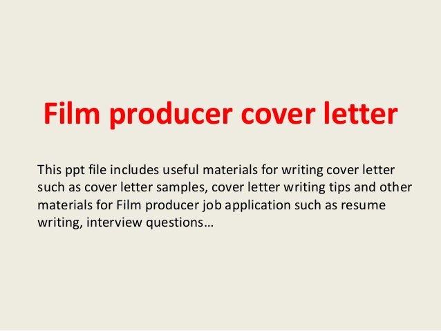 cover letter for film job
