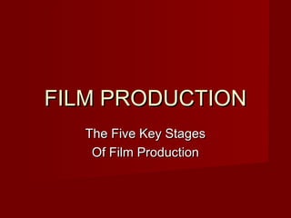 FILM PRODUCTION
The Five Key Stages
Of Film Production

 