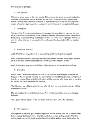 Film proposal PDF Film proposal PDF