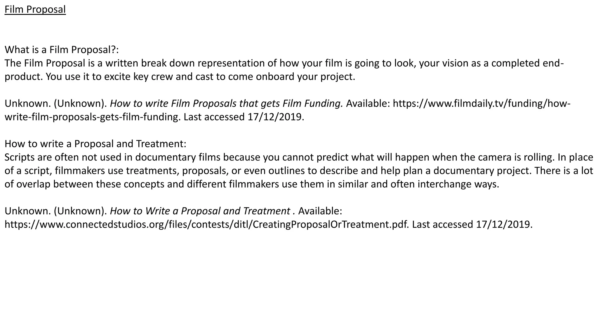 Film proposal | PPTX