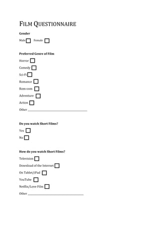 Film questionnaire | PDF