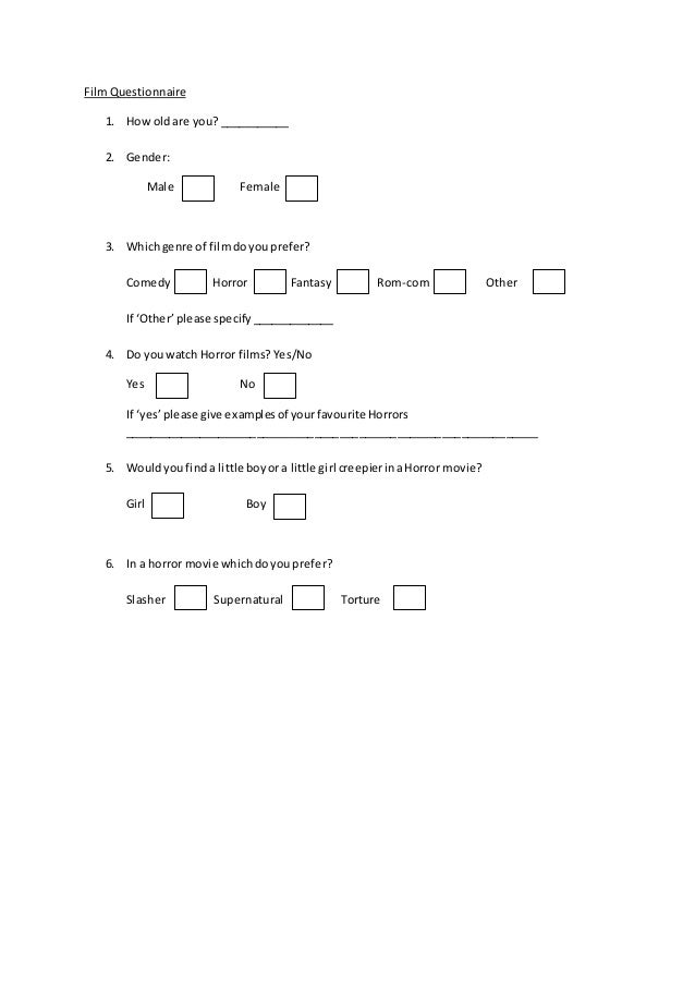 Film questionnaire