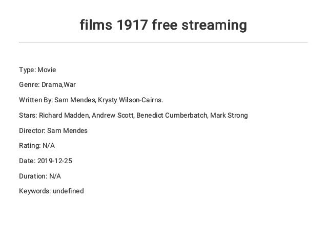 Films 1917 Free Streaming