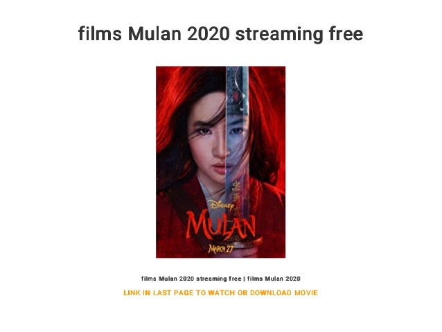 Films Mulan 2020 Streaming Free