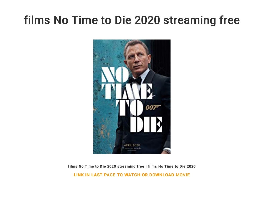 No Time To Die Streaming Vostfr