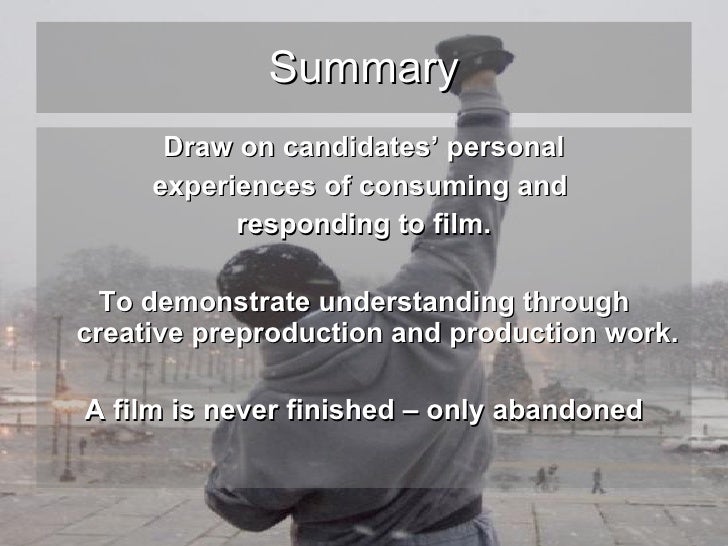 Reflective analysis film studies coursework