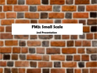 FM3: Small Scale
2nd Presentation
 