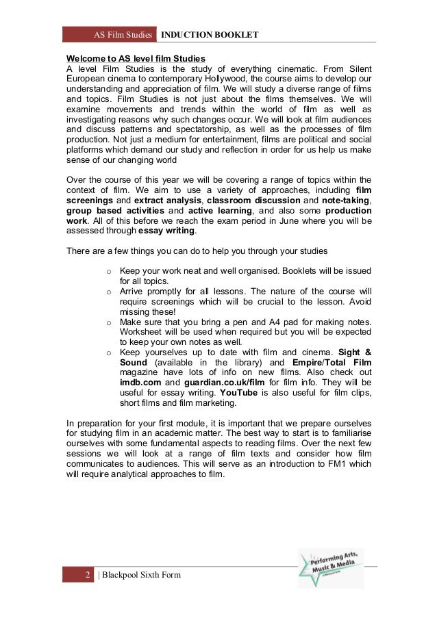 Film Studies Induction Booklet
