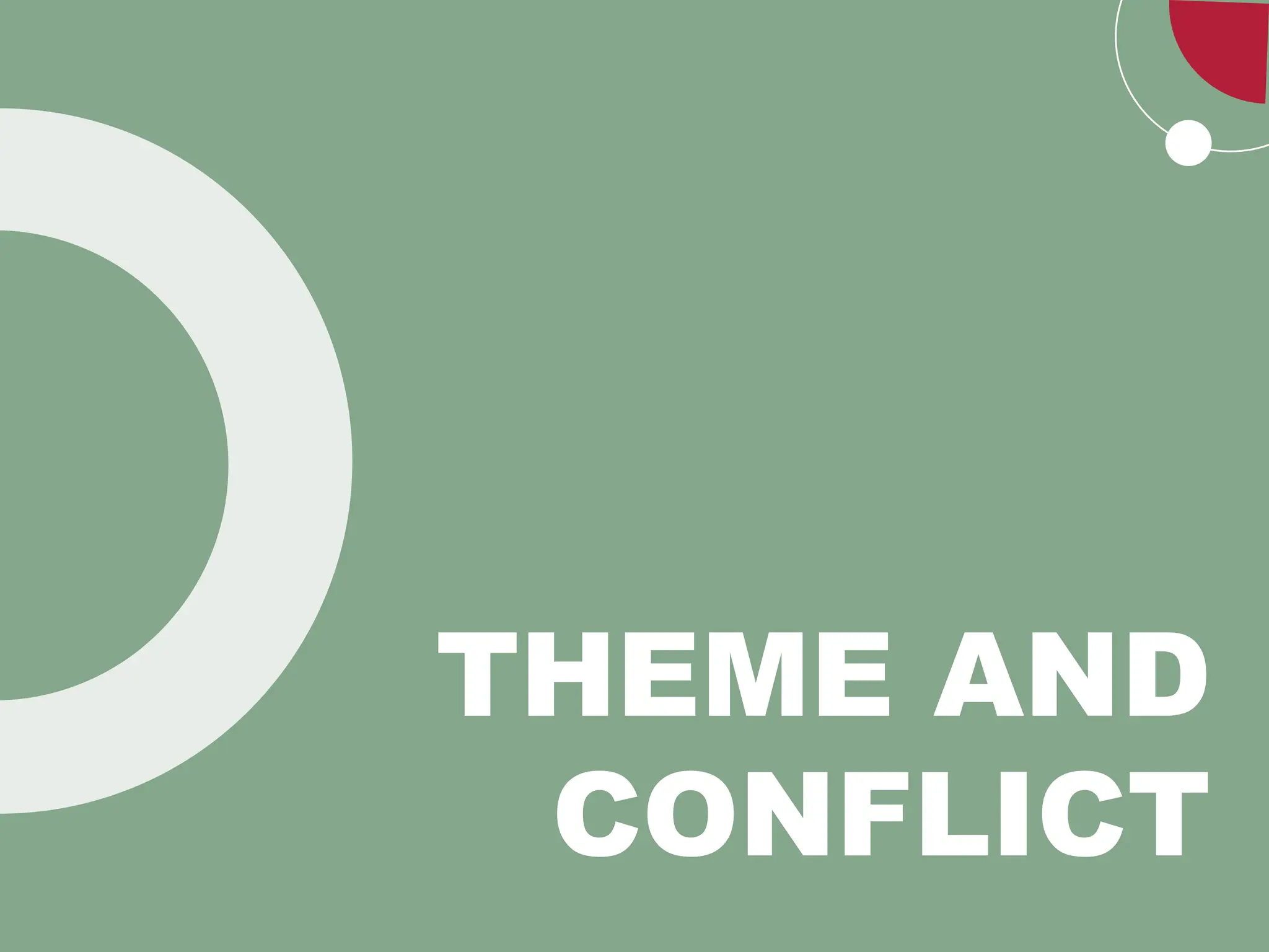 THEME AND
CONFLICT
 