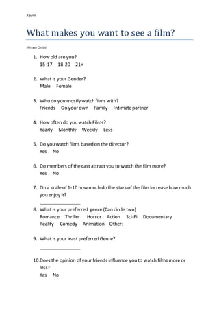 Film survey
