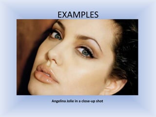 EXAMPLES

Angelina Jolie in a close-up shot

 