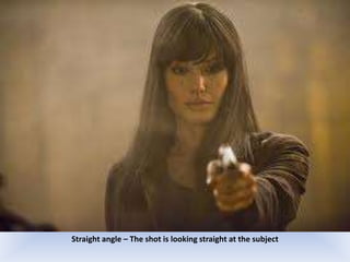 Straight angle – The shot is looking straight at the subject

 