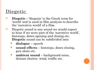 Diegetically Film Techniques Revision | PPT