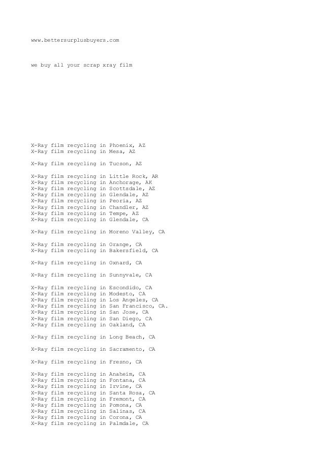 xray film recycling 18777640082