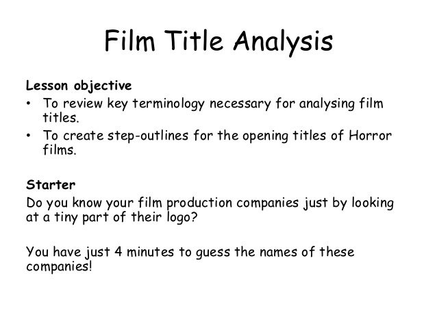 movie analysis outline